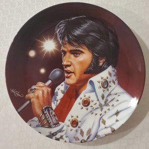 Collectible Elvis Plate 'Las Vegas, Live' by Mark Stutzman Vintage 1993